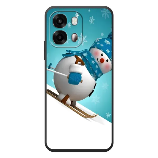 Чехол с принтом «Снеговик на лыжах» для OPPO A6s