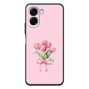 Чехол с розовым рисунком для OPPO A6x (Букет цветов)