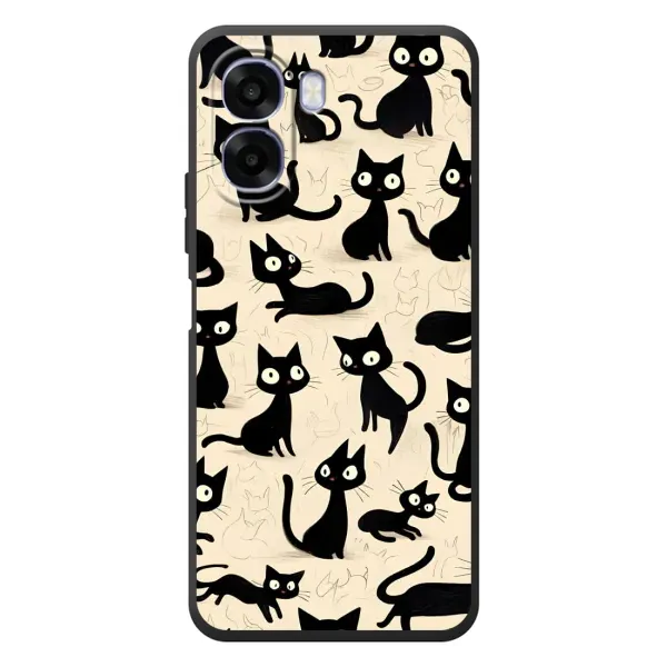 Чехол с принтом «Черные коты» для OPPO A6x