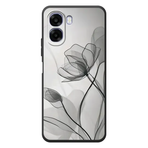 Чехол с принтом «Черные цветы» для OPPO A6x