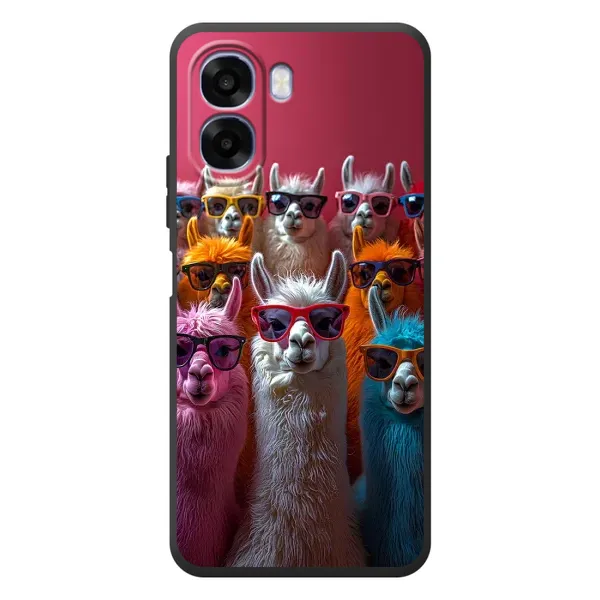 Чехол с принтом «Ламы в очках» для OPPO A6x