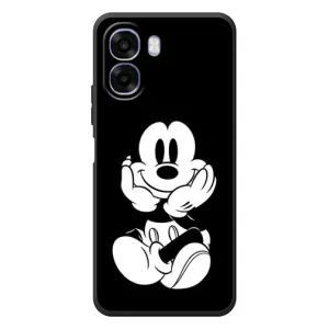 Эксклюзивный чехол для OPPO A6x (AlphaPrint - Мультяшные) (Микки на черном)
