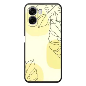 Силиконовый чехол с принтом в цветах на OPPO A6x (Желтая монстера арт)