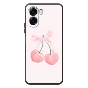 Чехол с розовым рисунком для OPPO A6x (Розовые вишни)
