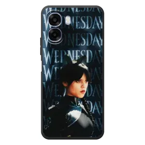 Чехлы Венсдей на OPPO A6x Уэнсдей (AlphaPrint) (Уэнздей кошка)