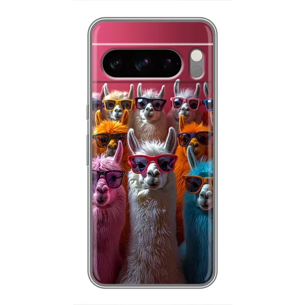 Чехол с принтом «Ламы в очках» для OPPO A7 Pro