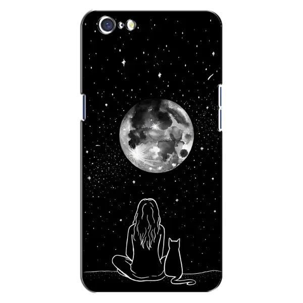 Чохол з принтом «Дівчина з котом» для OPPO A71