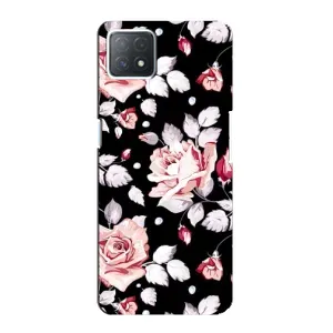 Чехлы с Цветами для Oppo a72 (5G) (VPrint) (Цветочки на черном)