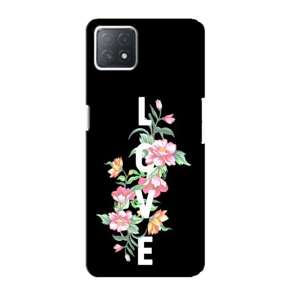 Чехол с принтом «Цветы LOVE» для OPPO A72 (5G)