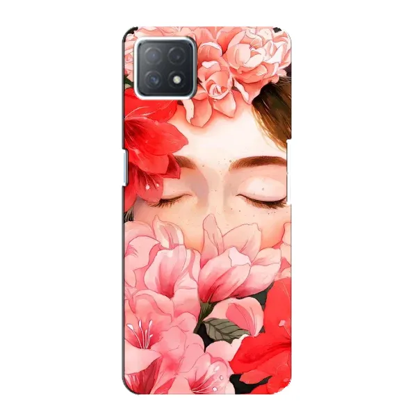 Чехол с принтом «Глаза в цветах» для OPPO A72 (5G)