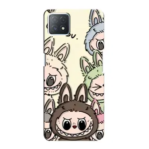 Чехол с Лабубу на Oppo a72 (5G) (Золотая обезьяна Bored Ape)