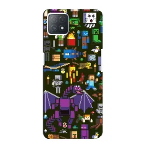Чехол Майнкрафт на Oppo a72 (5G) (AlphaPrint) Minecraft (Коллаж Майнкрафт)