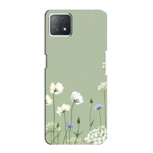 Чохол з квітковим принтом на OPPO a72 (5G) (Квіти на зеленому)