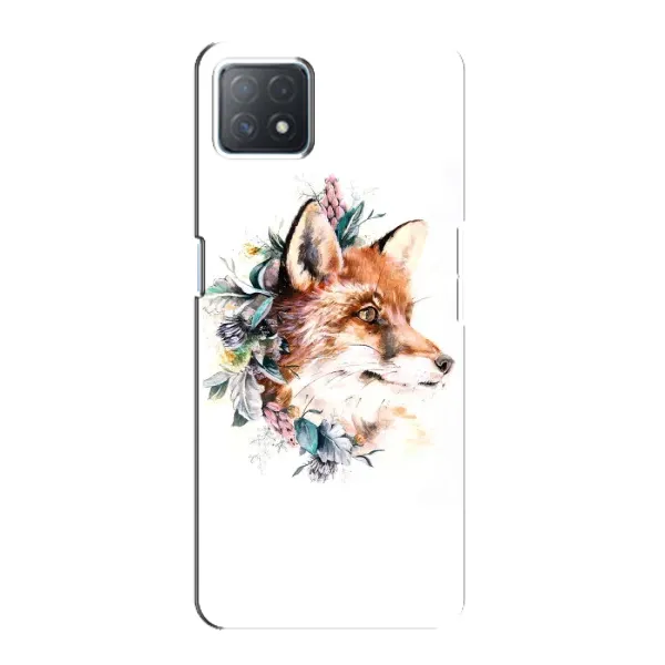Чехол с принтом «Лисичка в цветочках» для OPPO A72 (5G)