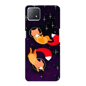Чехлы с картинкой Лисички для Oppo a72 (5G) (VPrint) (Лисички космонавты)