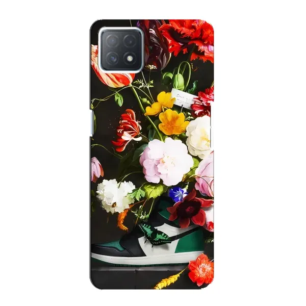 Чехол с принтом «Nike цветы» для OPPO A72 (5G)