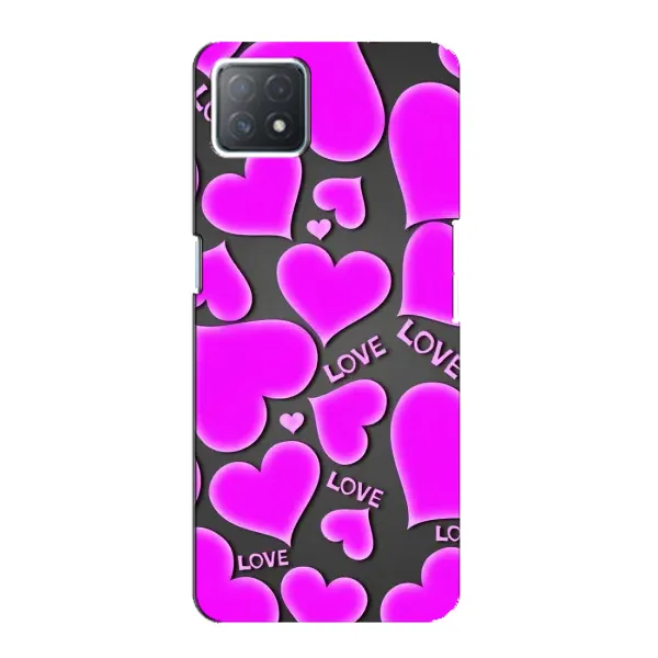 Чехол с принтом «Pink hearts» для OPPO A72 (5G)