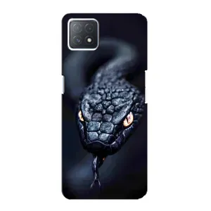 Чехол с принтом «Черная змея» для OPPO A72 (5G)