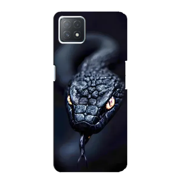 Чехол с принтом «Черная змея» для OPPO A72 (5G)