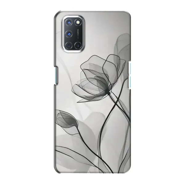Чехол с принтом «Черные цветы» для OPPO A72