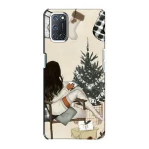Різдвяні, Святкові Чохли для OPPO A72 (Дівчина з ялинкою)