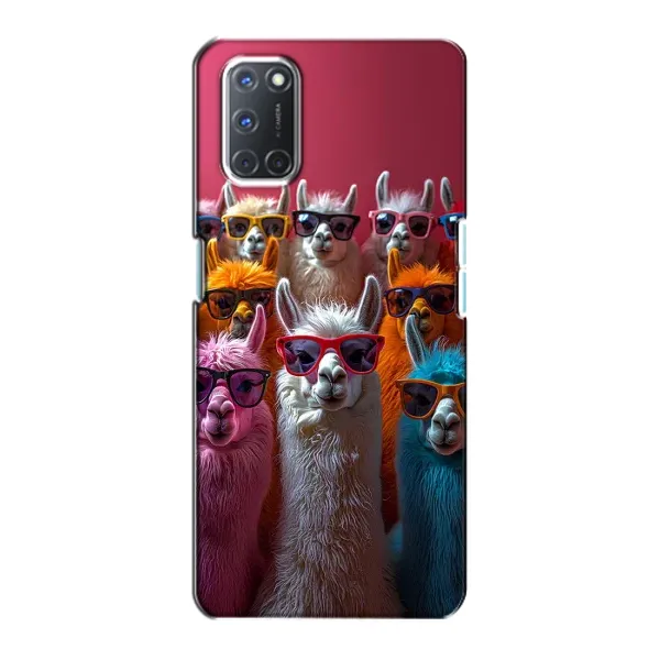 Чехол с принтом «Ламы в очках» для OPPO A72