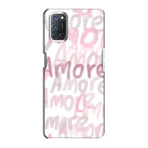 Чехол с розовым рисунком для Oppo A72 (Аморе любовь)
