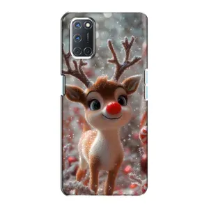 Яркий чехол для Oppo A72 с Зимними Оленятами