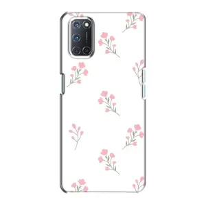 Чехол с розовым рисунком для Oppo A72 (Розовые цветы)