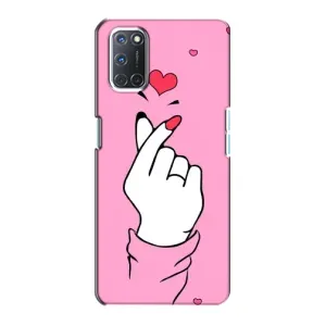 Чехол с принтом для Oppo A72 (AlphaPrint - Знак сердечка)