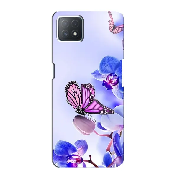 Чехол с принтом «Бабочка на цветочке» для OPPO A73 (5G)