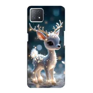 Яскравий чохол для OPPO A73 (5G) з Зимові Оленята (Блискуче оленятко)