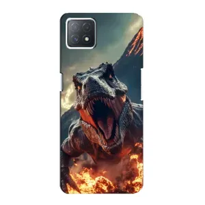 Чохол з принтом «Вогняний динозавр» для OPPO A73 (5G)