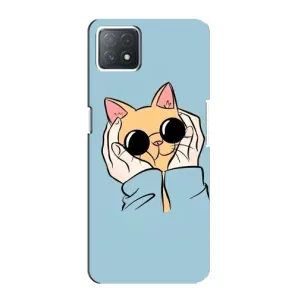 Чохол на Оппо А73 5Джі з Котиками (VPrint) (Котик в окулярах)