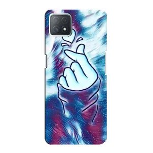 Чохол з принтом для Oppo a73 (5G) (AlphaPrint - Знак сердечка) (Радужне серце)