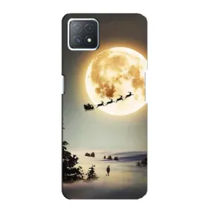 Новогодние, Праздничные Чехлы для Oppo a73 (5G) - 2024 год (Санта на луне)