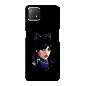 Чехлы Венсдей на Oppo a73 (5G) Уэнсдей (AlphaPrint) (серьезная Уэнздей)