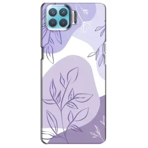 Силиконовый чехол с принтом в цветах на Oppo A73 (Фиолетовые листья абстракция)