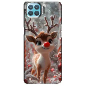Яркий чехол для Oppo A73 с Зимними Оленятами