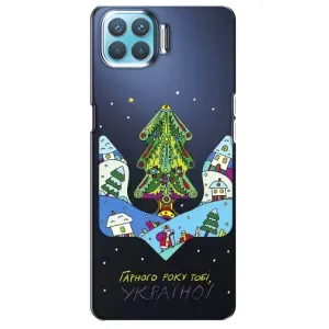 Зимні Чохли для OPPO Á73 - прозорий фон (Різдвяний герб)