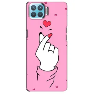 Чехол с принтом для Oppo A73 (AlphaPrint - Знак сердечка)