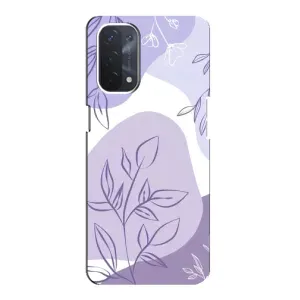 Силиконовый чехол с принтом в цветах на Oppo a74 (5G) (Фиолетовые листья абстракция)