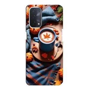 Чехол с принтом «Кофе и тыковки» для OPPO A74 (5G)
