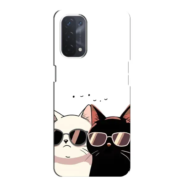 Чехол с принтом «Коты в очках» для OPPO A74 (5G)