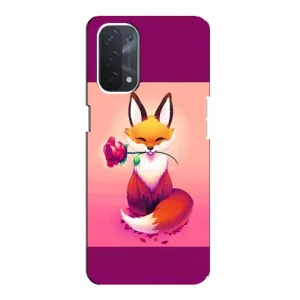 Чехлы с картинкой Лисички для Oppo a74 (5G) (VPrint) (Лисичка с розочкой)
