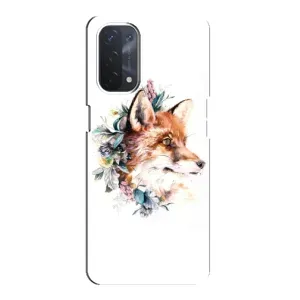 Чехлы с картинкой Лисички для Oppo a74 (5G) (VPrint) (Лисичка в цветочках)
