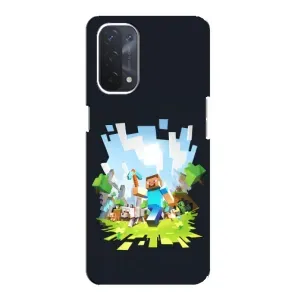 Чохол з принтом «персонажі Minecraft» для OPPO A74 (5G)