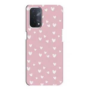 Чохол з розовим принтом для Oppo a74 (5G) (Сердечки на рожевому)