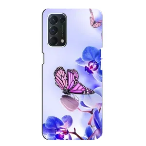 Чехлы с Цветами для OPPO A74 (VPrint) (Бабочка на цветочке)