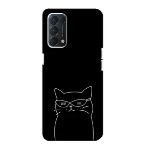 Чехол с рисунком кот на OPPO A74 (Равнодушный кот)